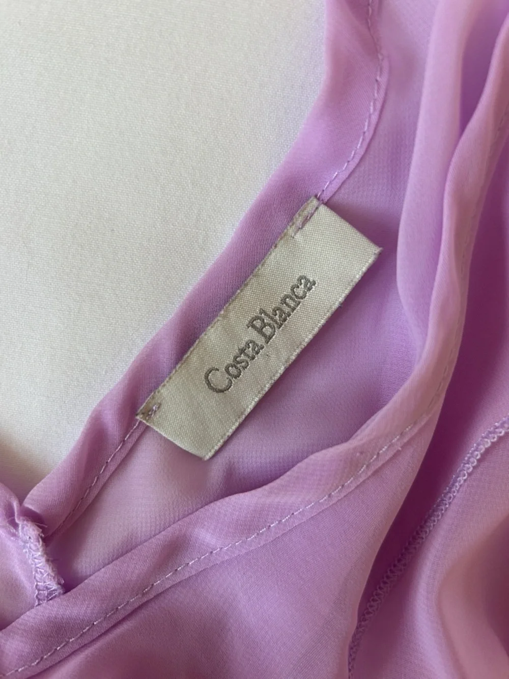 Costa Blanca Lavender Flowy Ruffle V-Neck Blouse - Picture 2 of 10